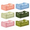 Ay-Kasa Folding Crate, Sturdy Folding Box, Plastic, Stackable, Almond Green,