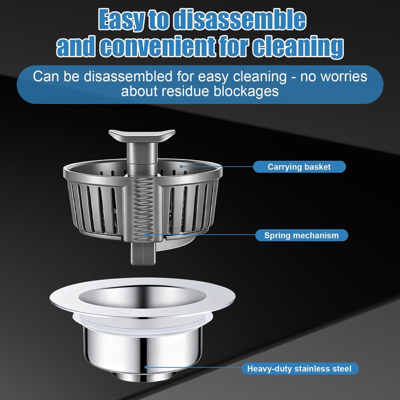 Sink Drain Strainer - Sink Stopper Drain, 3 in 1