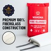 Wamoma Fire Suppression Blanket with Hooks - Waterproof, Oil-Resistant, Fiberglass