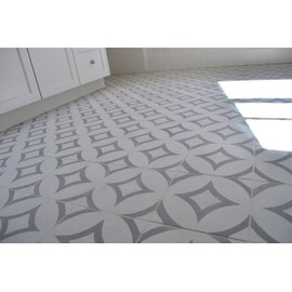 Luna Gray Encaustic 8x8 Honed Finish Cement Tile Floor