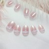 Pearl Shine - Uñas postizas redondas blancas con pestañas adhesivas