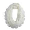 stylesilove Chic Oversized Ruffle Knitted Infinity Scarf (White)