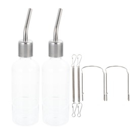 Balacoo Pet Hanging Drinking Water Dispenser: 2PCS Pet Drinking Water Bottles, Automatic Water Dispenser Set, Hanging Water Bottle for Bird Rabbit Chinchillas Guinea Pigs, Transparent