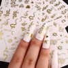 Gold Snake Nail Stickers Laser Gold Snake Nail Art Decals