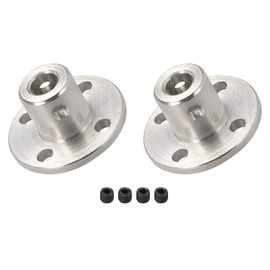 DMiotech 2 Pack 5 mm Inner Diameter H12 x D10 Flange Coupling Connection Rigid Guide Shaft Support Coupler Shaft Coupling with Screws for DIY RC Model Engines Silver