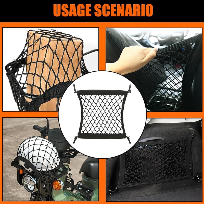 LeGeYo Elastisches Gepäcknetz für E-Scooter/E-Bike 29×31cm Hochdehnbares Netz Schwarz