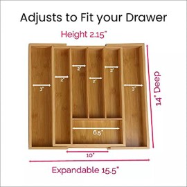 ​StorageMate StorageMate Drawer Organizer Silverware Tray - Adjustable Utensil Holder for ...