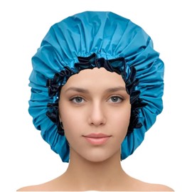 ELEBOX Premium Collection Super Jumbo Shower Cap for Braids Double-Layer Satin Waterproof Reusable Bonnet Sleep Cap