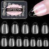 BORNBYME Extra Short Almond Soft Gel Nail Tips,120PCS Pre Buff