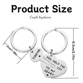 PNPGDYKR Schlüsselanhänger Paar, Schlüsselanhänger Partner Herz, Schlüssel zum Herzen, Schlüsselring für Paare/Geliebte im Set | Glück | Geschenk | Jahrestag | Hochzeit | Liebe