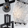 Black Crystal Pendant Light for Kitchen Island, Luxury Water Ripple