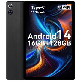 ZOFYWNAS Tablet,10.36 inch Android 14 Tablet, 16GB RAM and 128GB ROM,8-Core HD Display 5000mAh Long Battery,Dual Camera,1TB Expandable Slim Lightweight,Black