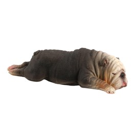 ABOOFAN Sleeping Bulldog Figurine Realistic Ornament for Home Decor Cute Puppy Adornment Charming Animal Figurine Playset for Pet Lovers