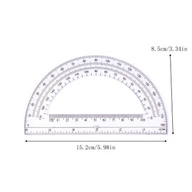 Set Math Geometry Set Student Supplies, Student Supplies Drawing, Protractor, Ruler for Students and Engineering Drawing (Clear)