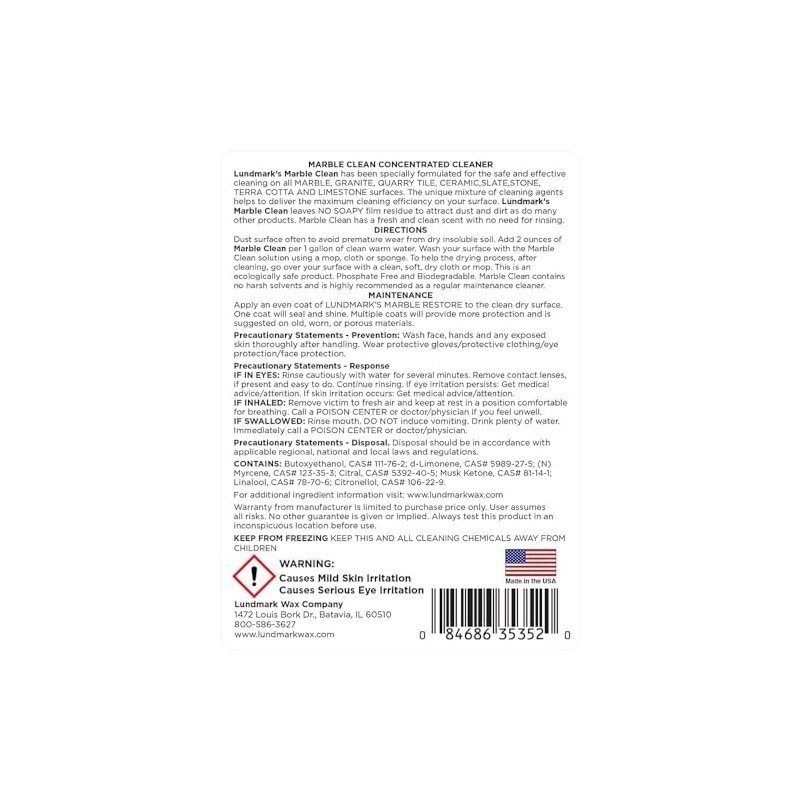 Lundmark Marble Cleaner, 32-Ounce, 3535F32-6, Clear