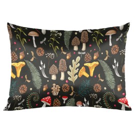 Satin Pillowcase for Hair and Skin - Pillow Cover for Sleeping Women with Envelope Closure,Soft Breathable Smooth Cooling Pillow Covers,Gifts for Women Men,20x26 Inches,Mushroom