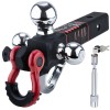 TYT Tri Ball Hitch Trailer Mount w/ Locks, Tow Hook