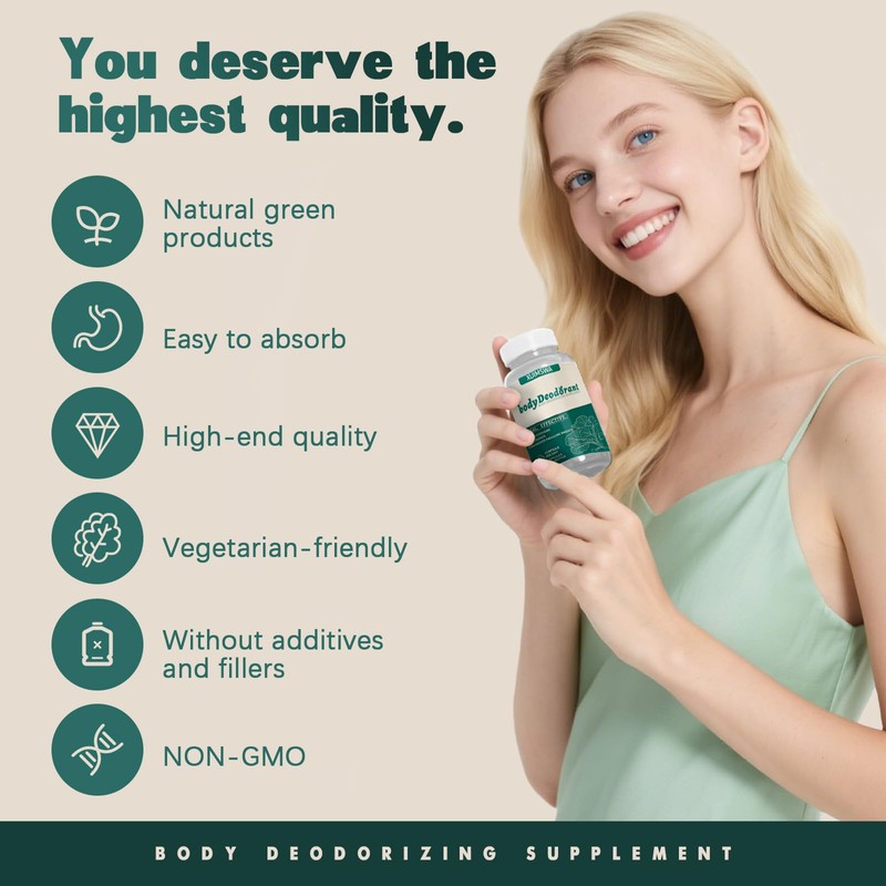 TQIUH Body Deodorizing Supplement, Body Deodorant Supplement,Bodys Deodorant Capsules,90 Capsules