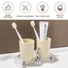 Baowindy 4Pcs Bathroom Tumbler Toothbrush Cups, Smiley Unbreakable Toothbrush Holders,