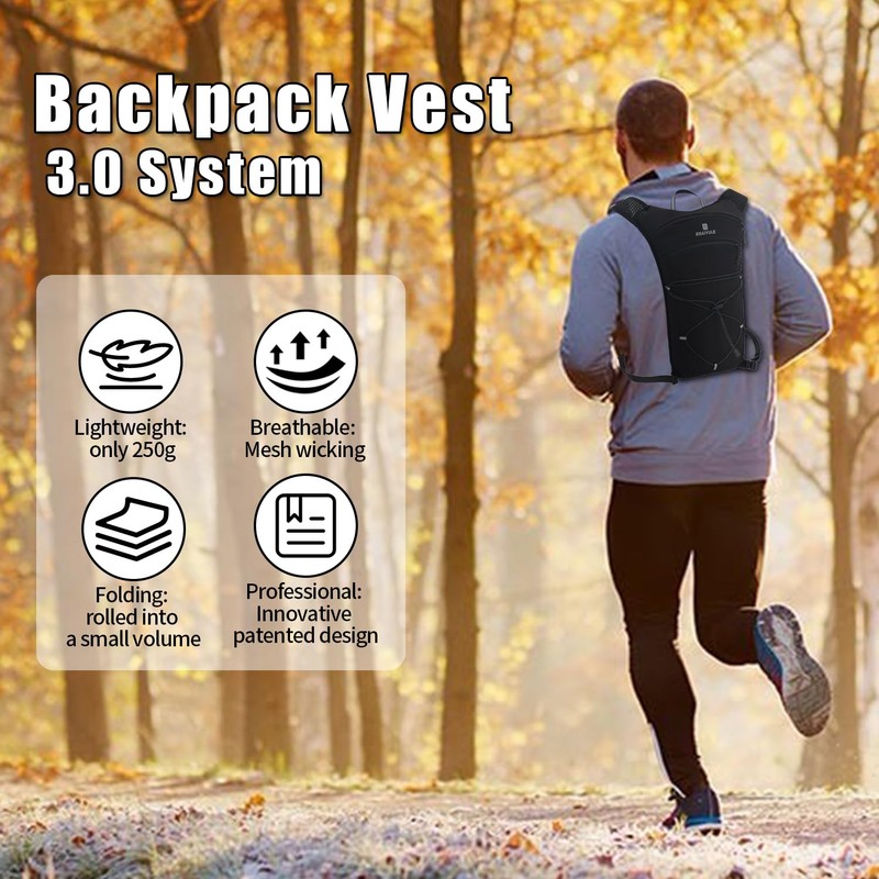 BBAIYULE® Hydration Backpack with Optional Hydration Bladder, BPA-Free, Running Backpack,