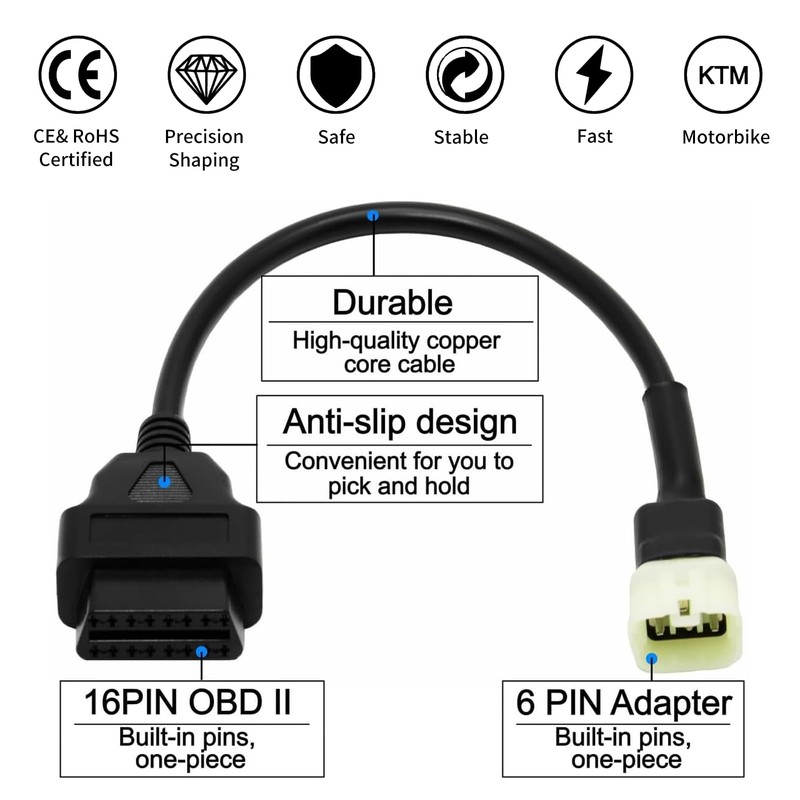 Wjelet Diagnostic Cable, OBD-II Engine System Diagnostic Tools, OBD II