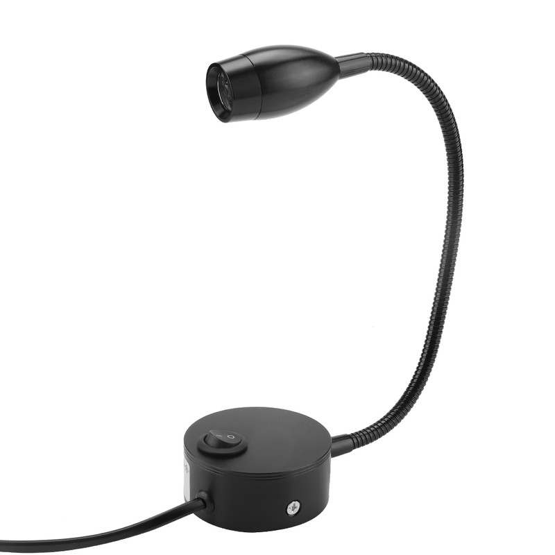 Black Durable Adjustable Bedside LED Light Lamp for Hotel Bedroom