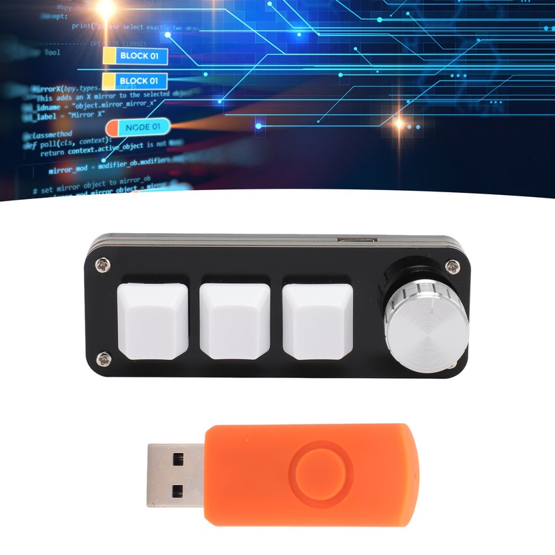 Mini 3 Key Keypad with Knob Custom Programming Hot Swappable