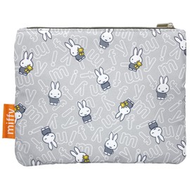 I Planning Miffy 2-Tier Pouch, Gray, W 7.5 x H 5.9 inches (19 x 15 cm), K2076