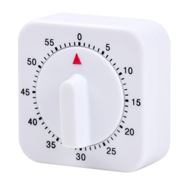 Kioiner Mechanical Kitchen Timer, 60 Minute Countdown Timer, Square Visual Timer White Management Timer with Bell Alarm for Home Kitchen Cooking Baking Teacher Classroom Learning Office Sports Gym
