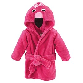 Hudson Baby Plush Bathrobe, Flamingo, 0-9 Months