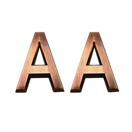 Cobata 2.75 Inch Adhesive House Numbers, Mailbox numbers, Street Door Numbers, Self-stick Address Signs for Apartments, Double Bronze Letter A