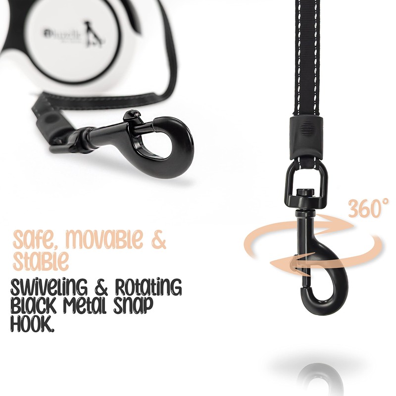 BLUZELLE 16ft Retractable Leash with Reflector Strips, for Medium &