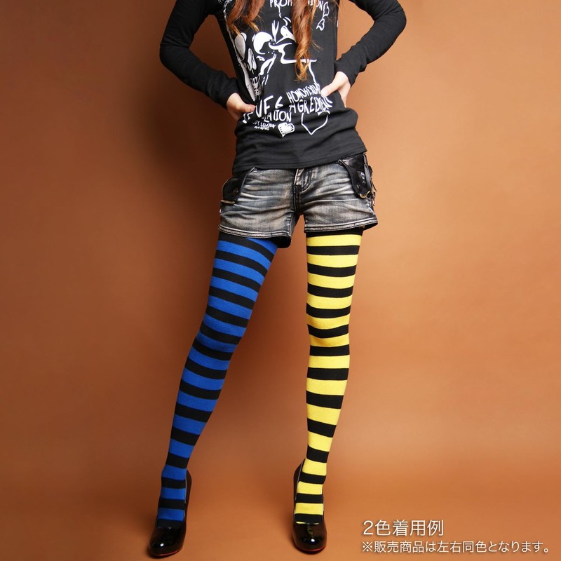SOXXI Long Thigh-High Socks, Bordered Women's, 22-25 cm, Made in