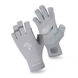 MOUNT TEC Unisex Fingerless Cycling Gloves UV Protective Half-Finger Gloves UPF 50+ Sunscreen Glove for Outdoor Sports Driving Fishing Kayaking (Grey,XL)