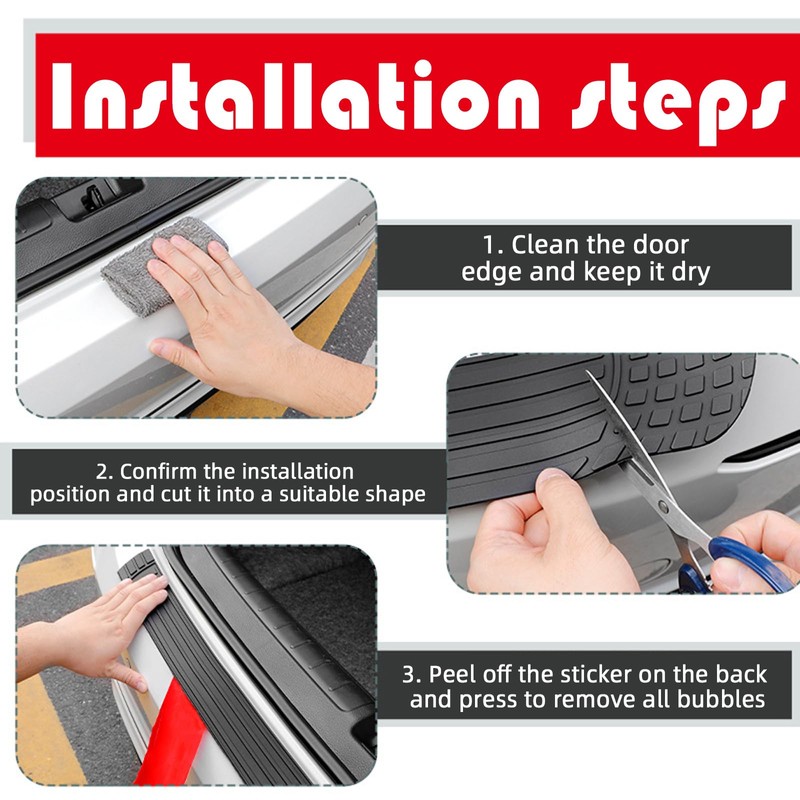 Universal Rear Bumper Protector | Rubber Anti-Scratch Guard | 41x3.4