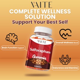 Sulforaphane Glucosinolate Supplement 100mg – Broccoli Seed Extract, Antioxidant Support, Overall Wellness, Energy Boost, Immune Support, Non-GMO, Gluten-Free, for Men and Women, 60 Gummies