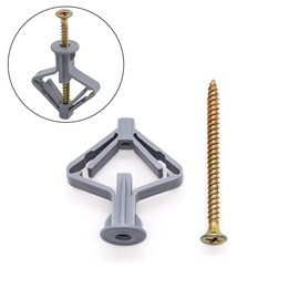 Glvaner Drywall Anchor Kits (30 pcs Anchors + 30 pcs Screws) Hollow Wall Anchors with Zinc Plated Self Tapping Screws Butterfly Expansion Tube Pipe for Curtain Gypsum Board Wall Installation