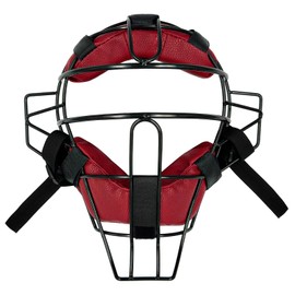HolyElks Baseball Catchers Mask, Umpire Mask, Traditional & Lightweight, Protect Ears & Throat, Full-Face Protection with Wide Field Vision, Baseball & Softball, Maximum Protection (Black+Red)
