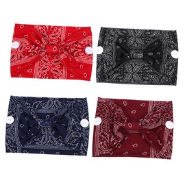 FOMIYES 4pcs Hair Scarf Headbands with Buttons for Mask Comfortable Bandana Style Lightweight and Breathable for Daily Wear and Parties