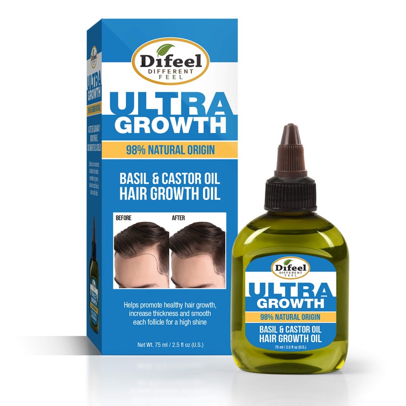 Difeel Mens Ultra Growth Basil and Castor Hair Oil 2.5
