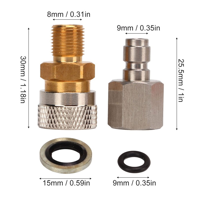 1/8 BSPP Quick Connector, Quick Disconnect Connector Stainless Steel Adapter,
