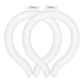 2PCS Neck CoolingTubes, Wearable Body Cooling Products for Outdoor Indoor, Reusable for Outdoor Activities, Hot Weather Relief, Summer, Freeze Below 64°F (White*2)