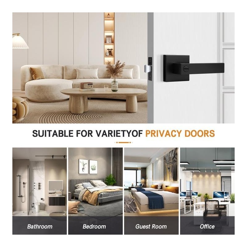 Probrico 5 Pack| Square Privay Levers for Bed and Bath