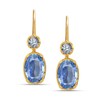 LeCalla 925 Sterling Silver 14K Gold-Plated Italian Oval Blue Sapphire