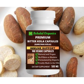 Behalal Organics Bitter kola 500mg Vegan Capsules 100 Count