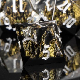 KERWELLSI Resin Nature Mountain Forest DND Dice Set D&D with Gift Box, 7Pcs Custom Sharp Edge Dungeons and Dragons Dice, Polyhedral & RPG Role Playing Game Dice D20 D12 D10 D8 D6 D4