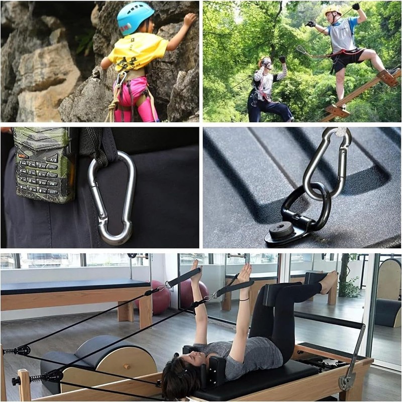 5Pcs Stainless Steel Spring Snap Hook Carabiner Clips for Heavy