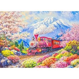Sakura Train Jigsaw Puzzle 1000 Pieces Adult Cherry Blossom Puzzle Adult 1000 Pieces Puzzles
