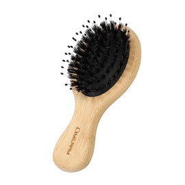 MILAAM Mini Hair Brush, Natural Pig Bristle, Glossy Hair, Smooth Hair Prevention, Tangle-Free, Anti-Static, Women's, Men's, Small, Portable, Travel, Spa, Sauna, Public Bath