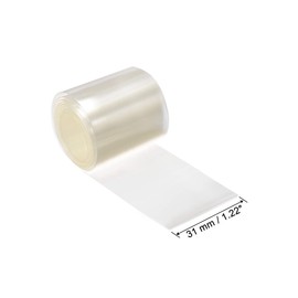 uxcell PVC Heat Shrink Tube 31mm Flat Width Wrap for Single 1 Meter Clear